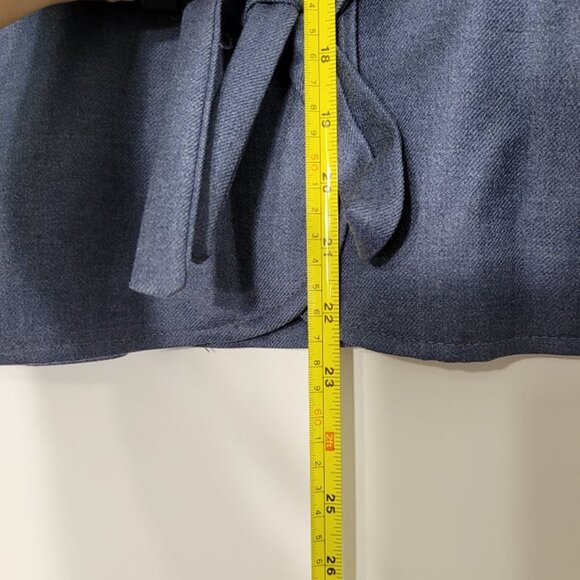 Jocardi Vintage Blue 100% Wool Button-Down Tie Waist Flat Collar Jacket Size 6 - Picture 9 of 10